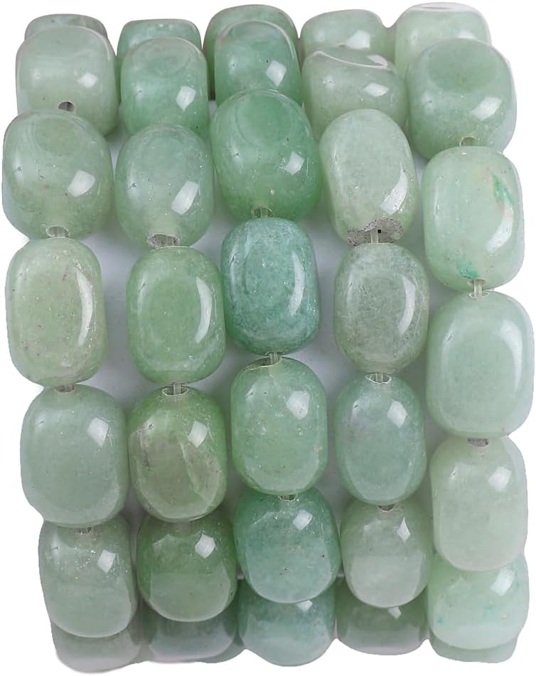 Natural Light Green Aventurine Cuboid Stone Loose Semi Gemstone Beads for Jewelry Making 8mmx12mm 38cm/Strand