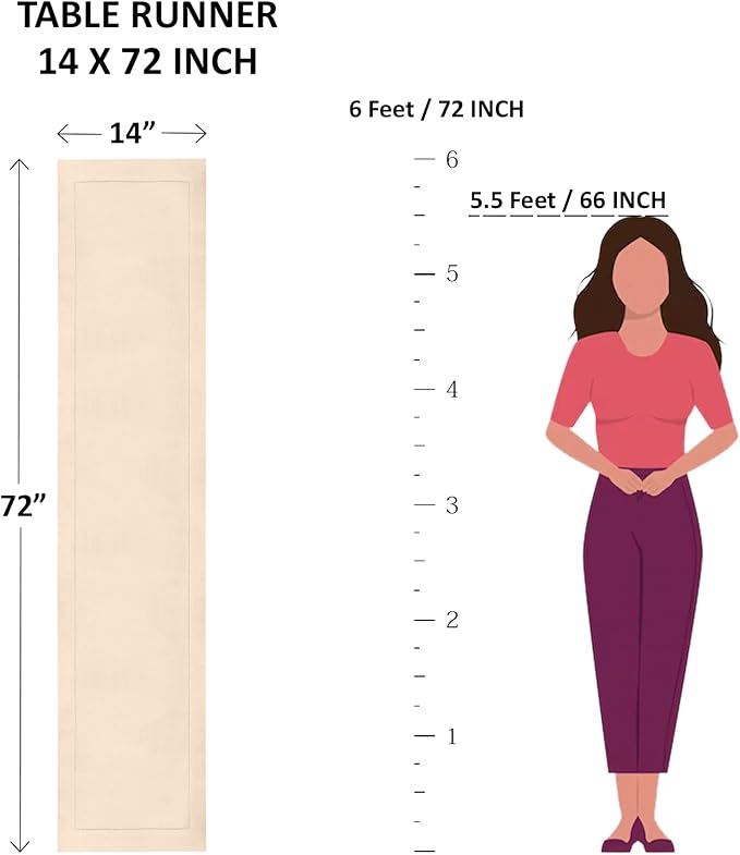 Solino Home Linen Table Runner 72 Inches Long - Narrow Stripe, 100% Pure Linen Avocado and White Table Runner 14 x 72 Inch for Dining, Dresser, Winter, Spring, St Patricks Day, Easter