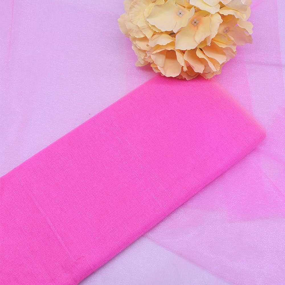 Crystal Organza Tulle Sheer Fabric Backdrop Curtains for Wedding Baby Shower Birthday Party Event Decor, 19” by 30 Yard (Pink)
