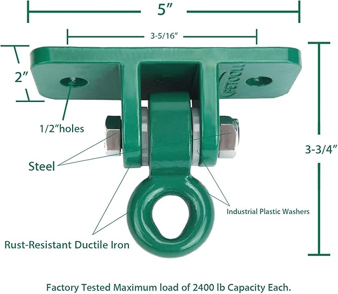BETOOLL Heavy Duty Swing Hanger for Kids Playground Indoor Outdoor with Mounting Hardware Provided, Set of 8