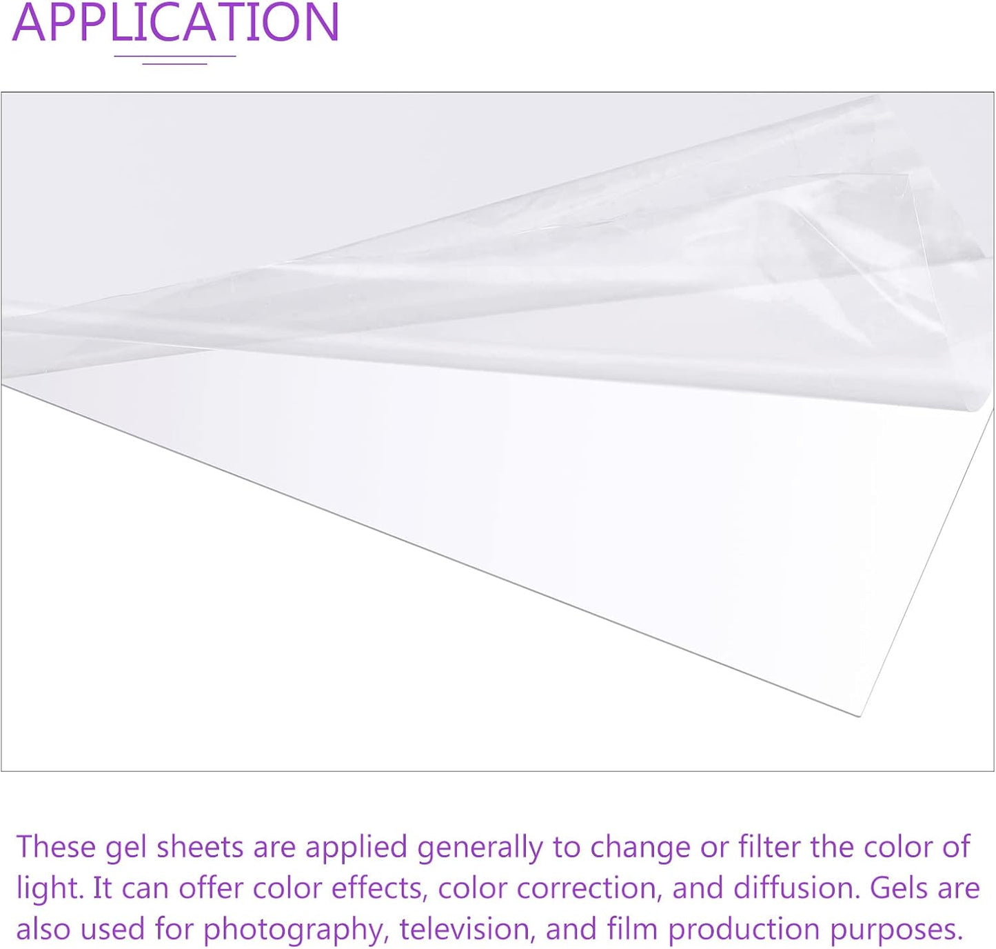 DMiotech 10Pcs Correction Gel Light Filter Overlay Transparent Plastic PVC Sheets Clear for Photo，Film,Video