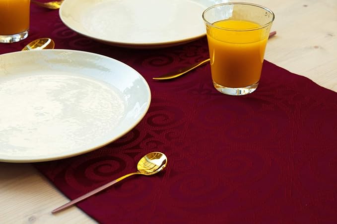 Red Table Runner 72 inch, Cranberry Dresser Scarf, Outdoor Coffee Table Runner, Burgundy Dining Spill-Proof Table Runners Waterproof, Crimson Dinner Parties, Decor Thanksgiving, Holiday, Christmas