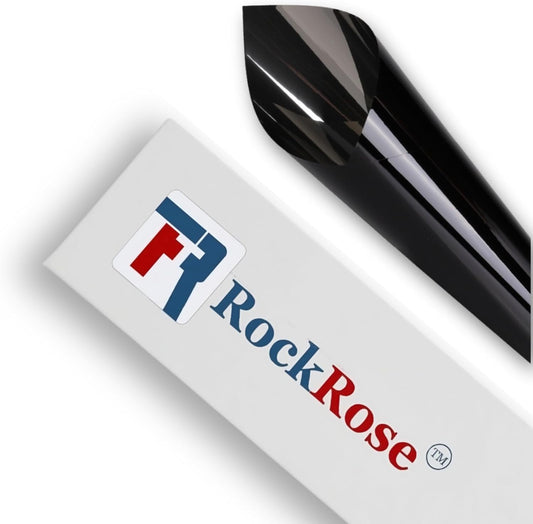 Rockrose Professional Window Tint for Home – One Way Privacy Window Film for Home Offices Heat Blocker Reflective Adhesive Mirror Tint with 99% UV Block – Black-Silver 36 in x 15FT