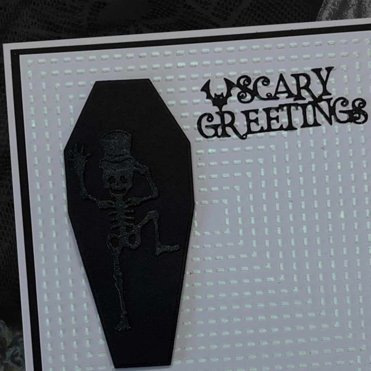 Cutting Dies Metal Stencils Scrapbooking Tools Flowers Lace Frame DIY Embossing Template for Paper Card Making Album Arts Crafts Supplies (Coffin Shape-6.8x13.8cm)