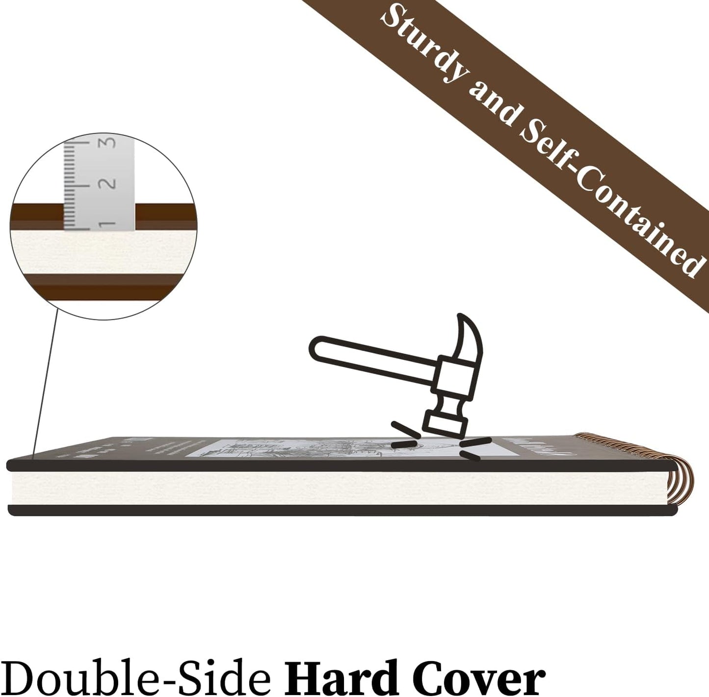 Fuxi Sketchbook 8.5x11, 100 Sheets Hard Cover Sketch Book 8.5" x 11", 68 lb/100gsm Drawing Pad Paper, Spiral Sketch Pad 8.5" x 11", Blank Sketchbook for Art Class, Artist Supplies for Adults