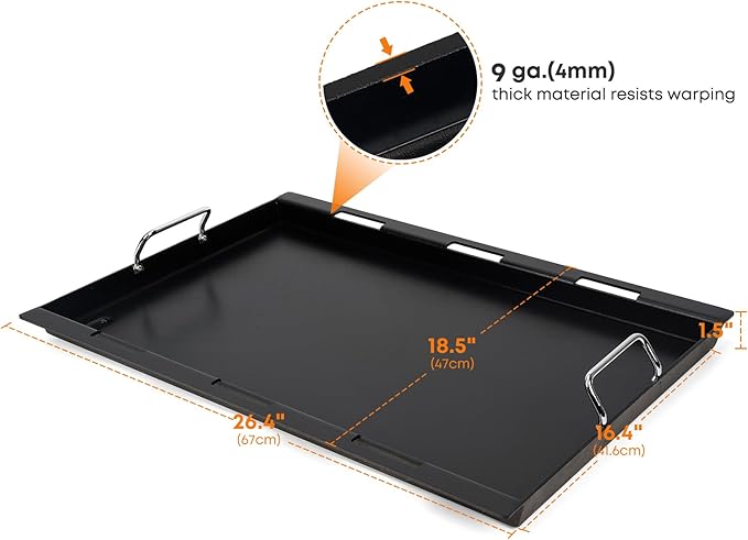 Stanbroil Full Size Griddle Insert for Weber Genesis II & LX 300 Series Gas Grills, Ceramic Coated Flat Top Griddle for Weber Genesis 310 315 335 340 345 & 325s - Black
