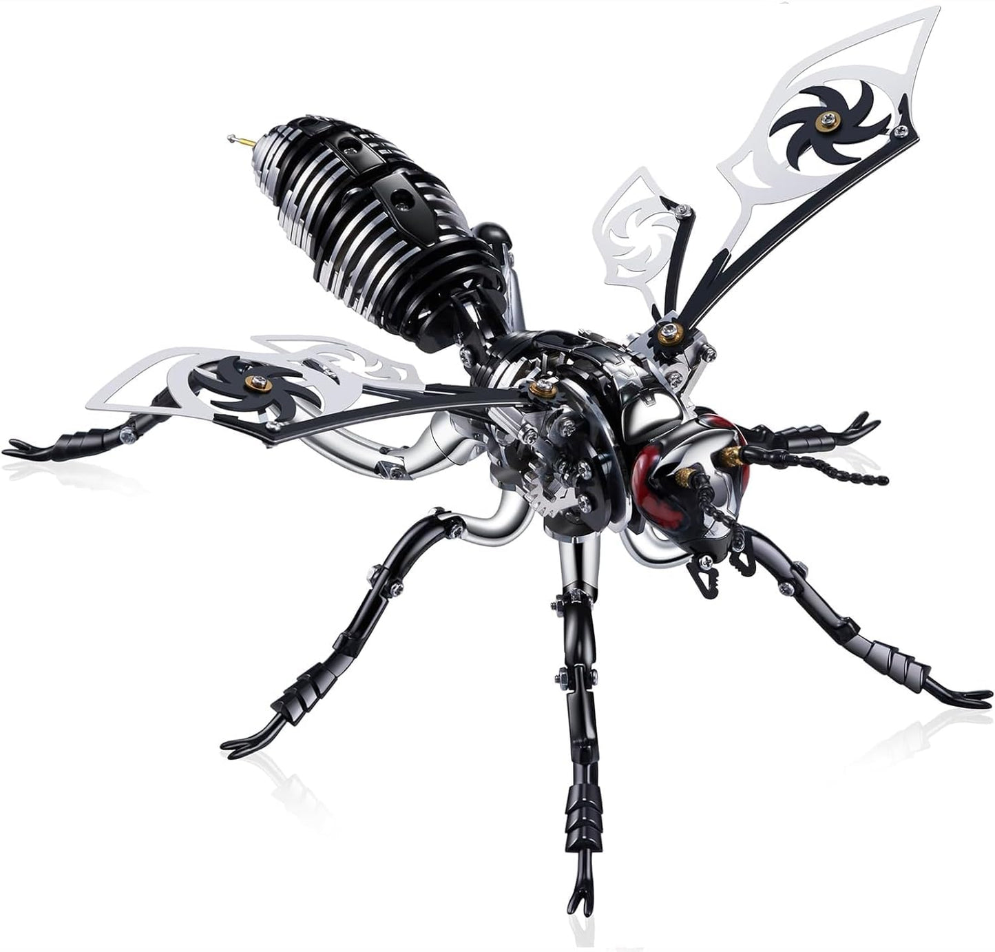 3D Puzzles for Adults, Metal Model Kit Wasp Mechanical Puzzle for Adults/Teens, DIY Creative Craft Gifts Kits Difficult Assembled 3D Puzzle for Family Time, Home Decor (Black)