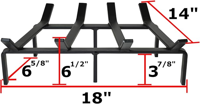 SteelFreak Heavy Duty Steel Fireplace Grate - Made in The USA (18 Inch)