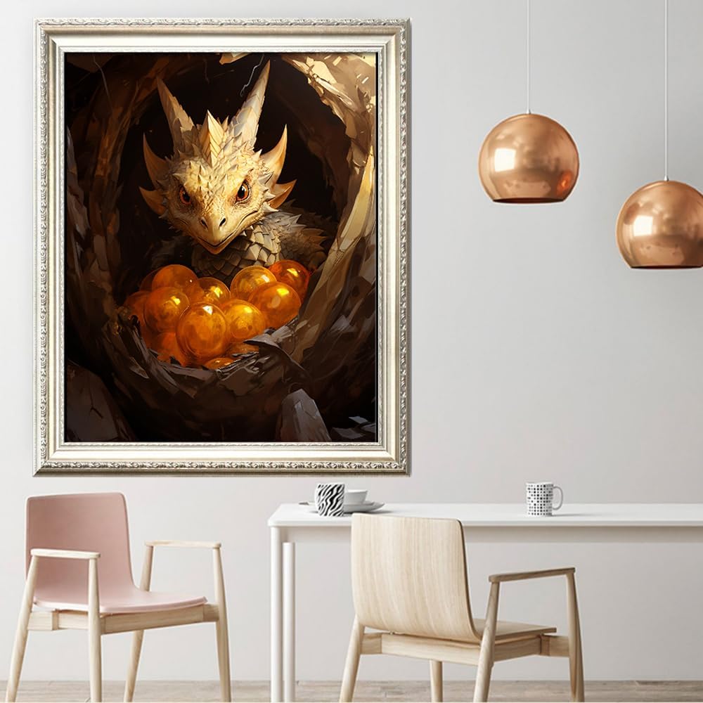 Leczany Cross Stitch Stamped Kit for Adults or Kids - Little Dinosaur | DIY Embroidery Starter Patterns Craft Kit Needlepoint for Beginner | 11CT, 3 Strands | 13.4x16.9 inches