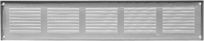 Repa Market Air Vent Cover 20x4 Inch (Outer Dimensions) Black Galvanized Steel Louvered Grill Cover with Mesh Screen - Wall or Ceiling Vent/HVAC Register - Indoor, Outdoor Ventilation Soffit Vent