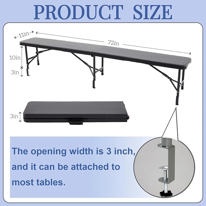 Bar Top Riser Tables Bar Riser with Skirt Mobile Folding Table Foldable Portable Risers for Banquet Events Home Party Picnics Restaurants(Table Not Included) (Black,6 ft)
