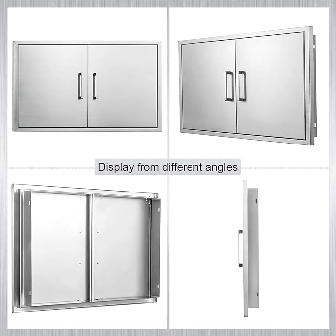 Outdoor Kitchen Door, Outdoor Kitchen Access Door, Stainless Steel BBQ Double Door, Available for Outdoor Kitchen Island or Outdoor Kitchen., 42''Wx21''H