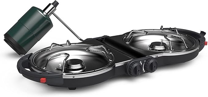Coleman Fold ‘N Go 2-Burner Propane Stove, Dual Adjustable Burners with 20,000 BTUs of Power & InstaStart Ignition, Great for Camping, Tailgating, Grilling, & More
