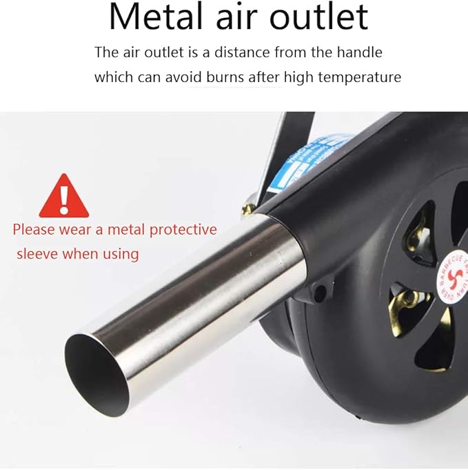Sunglow Outdoor Cooking BBQ Fan Air Blower，Hand Crank Blowers， Barbecue Fire Bellows for Picnic Camping Stove Accessories