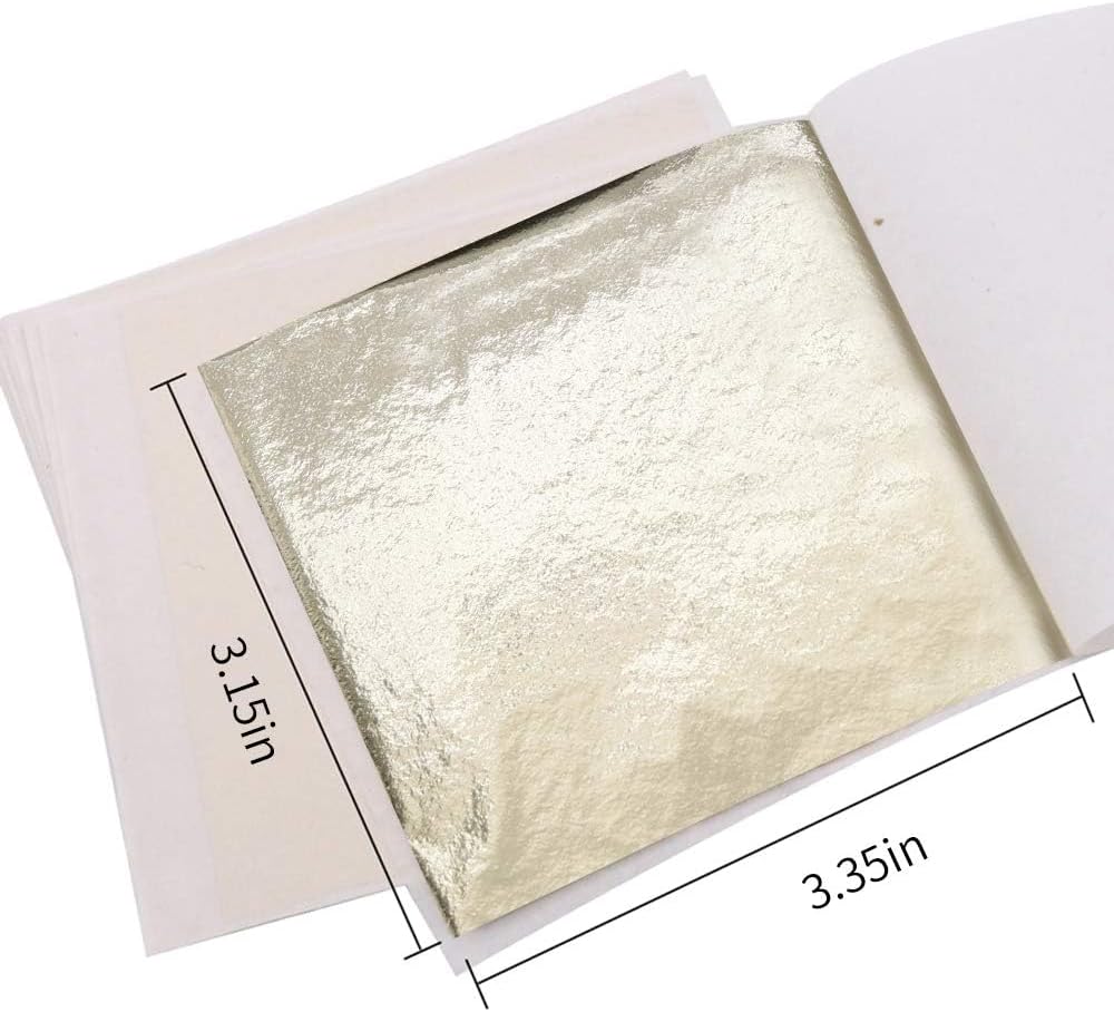 KINNO Gold Leaf Sheets, 600 Pieces Multipurpose 6 Colors Gilding Paper Leaf for Home, Wall, Frame, Ceiling, Furniture Decoration