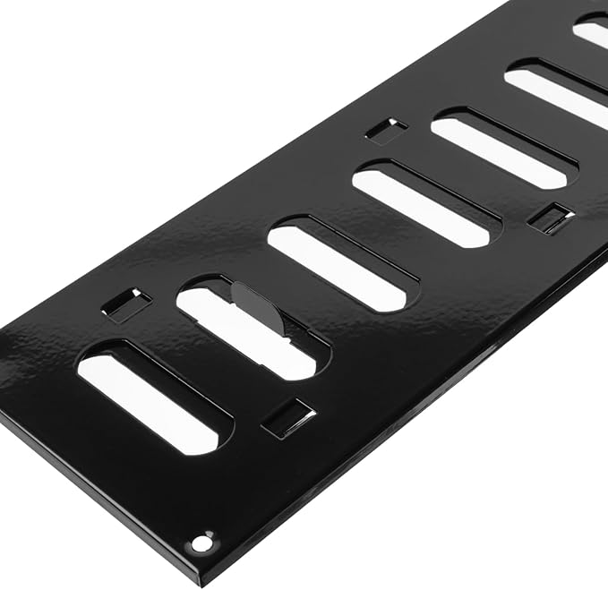 Repa Market 12" x 4" Inch (Outer Dimensions) Black Adjustable Air Vent Cover - Galvanized Steel HVAC Air Vent Register - Heating, Cooling Toe Kick Vent Cover - Wall, Ceiling Return, Intake Air Grille