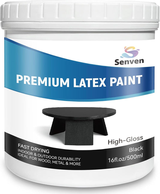 Black Paint Gloss Black 16Oz Multi Surface Enamel Acrylic Touch Up Paint for Wall, Metal, Wood, Furniture, Cabinets, Doors, Tables Scratch Repair, 500ml