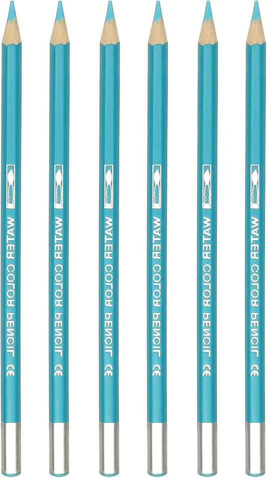 PATIKIL Watercolor Pencil, 6Pcs Water Soluble Pencils for Blending, Coloring, Sketch Drawing, Painting, Sky Blue