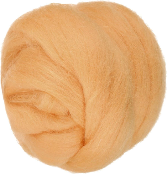 PATIKIL Wool Roving Yarn, 80G/2.82OZ Soft Felting Wool Pure Chunky Roving Yarn Bulk for Needle Felting Knitting Blanket Spinning Weaving DIY Craft, Bright Khaki