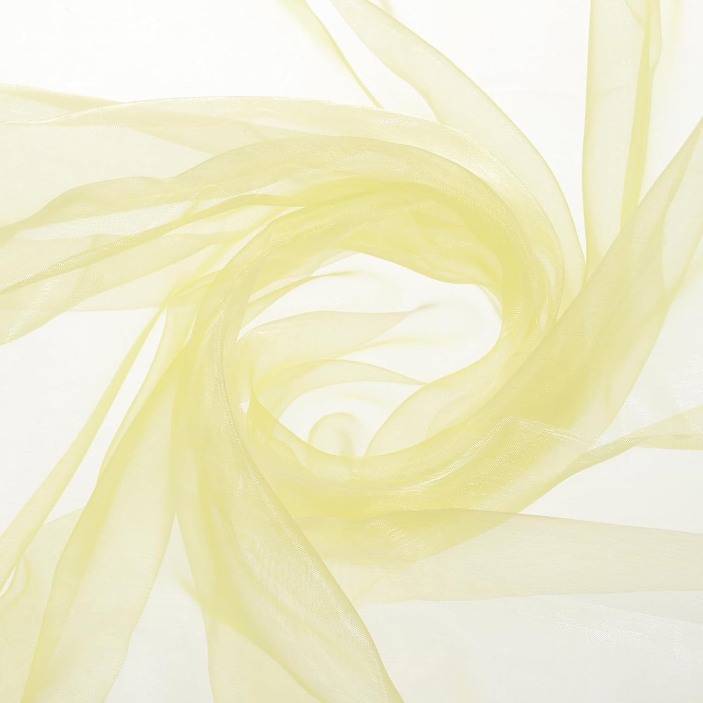 MECCANIXITY Iridescent Sheer Organza Fabric, 10 Yards x 59 Inches Solid Holographic Shiny Fabric Organza Cloth for Wedding, Curtains, Costume, Photo Background, Gradient Yellow