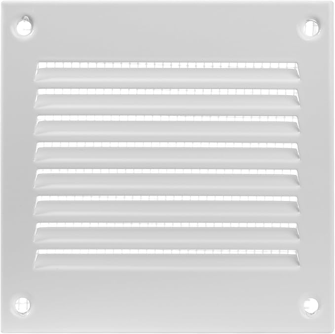 Vent Systems 4'' x 4'' Inch (Overall Dimensions) - White - Air Vent Cover Metal Air Return Grill with Built in Pest Guard Screen HVAC Vent Duct Cover for Home Improvement