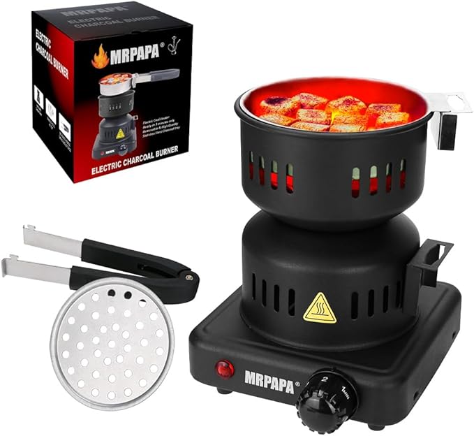 Hookah Coal Burner - Mrpapa Electric Charcoal Starter, Electric Stove ETL Approved Durable Multipurpose Electric Stove 120v~600w,Overheat Protection Hookah Coconut Coals Burner