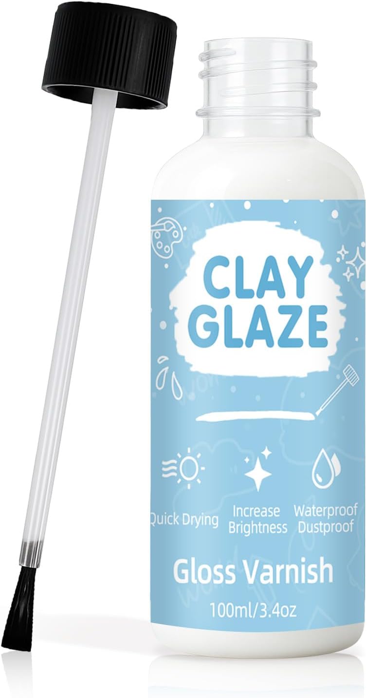 100ml Air Dry Clay Glaze,Clay Varnish Used to Prevent Clay Cracking,Scratches,and Wear,Improve Clay Gloss,for Ceramics,Oil Paintings,Wood