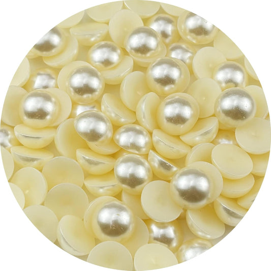 100pcs 18mm Half Pearls for Crafts Flatback Half Round Pearl Beads for Jewelry Making Nail Art Scrapbook Craft Wedding Dress Decoration(Ivory White)