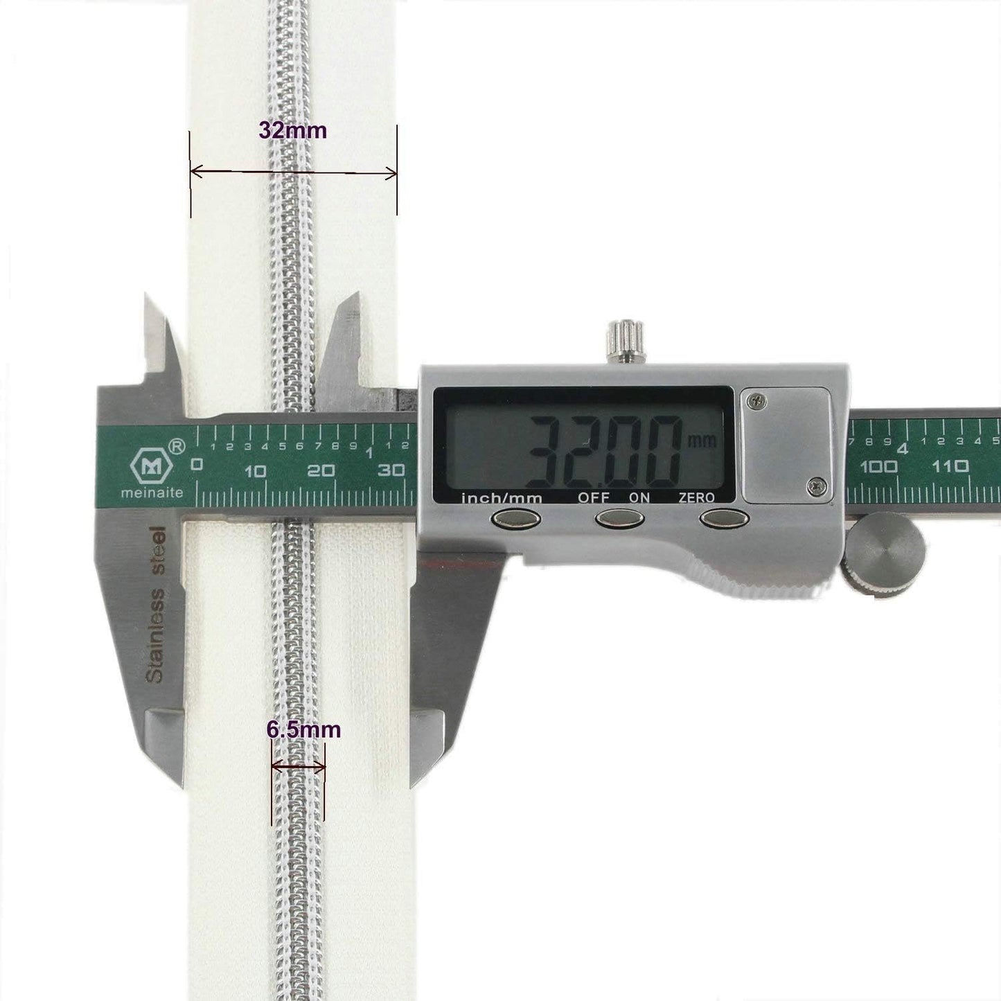 #5 Silver Metallic Nylon Coil Zippers by The Yard Bulk 10 Yards Red Tape with 25pcs Silver Sliders for DIY Sewing Tailor Craft Bag Leekayer(Red)