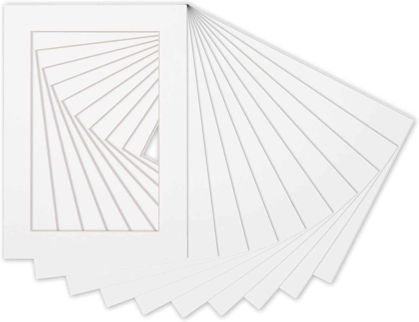 5x7 Mat for 8.5x11 Frame - Precut Mat Board Acid-Free White 5x7 Photo Matte Made to Fit a 8.5x11 Picture Frame, Premium Matboard for Family Photos, Show Kits, Art, Picture Framing, Pack of 100 Mats