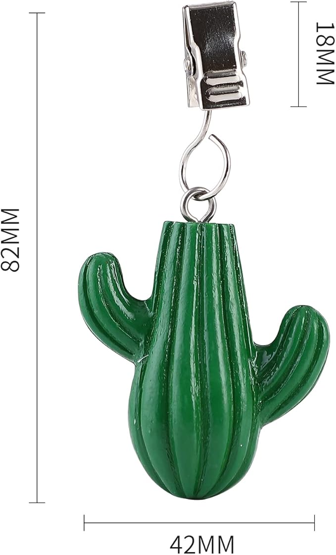 TwoFish Home Set of 4 New Green Cactus Tablecloth Weights Clips Handicraft New Green Cactus Tablecloth Clamps Pack of 4