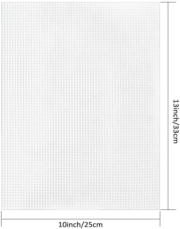 Pllieay 36-Piece Mesh Canvas Sheets Kit - 30 Shapes, 6 Rectangular Canvases & Embroidery Tools for Plastic Canvas Craft