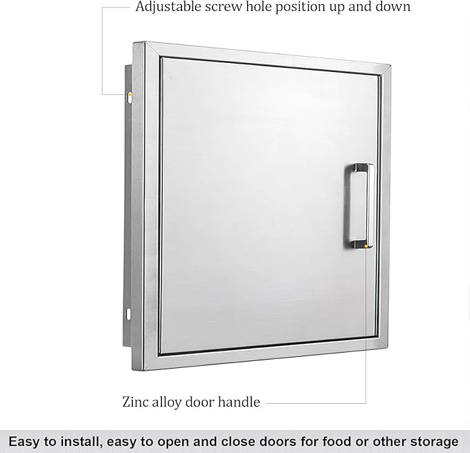 Outdoor Kitchen Door, 23 "W17 H Outdoor Kitchen Access Door, Stainless Steel Barbecue Single Door, Can Be Used for Outdoor Kitchen Island Or Outdoor Kitchen