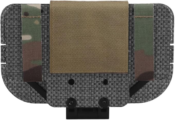 Let Me Be Airsoft Plate Carrier Molle Phone Carrier Outdoor Lightweight Navigation Board，Wide Angle Foldable Phone Holder Chest Rig Hovering Mount Tactical Vest Accessory (Camouflage)
