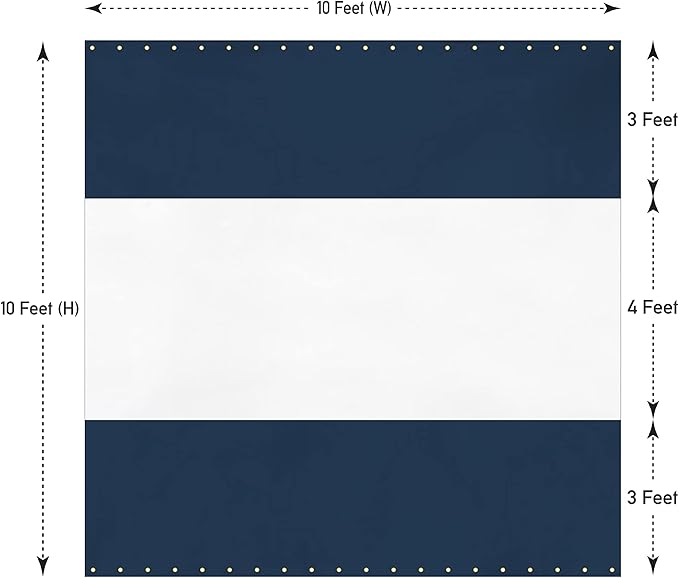 Covers & all Outdoor Clear Panel Curtain, 12 oz Vinyl Outdor Curtains for Patio, Waterproof & Weather Resistant Tarp with Brass Grommets for Pergola, Porch, Gazebos, Balcony (10’ H x 10’ W Feet, Blue)