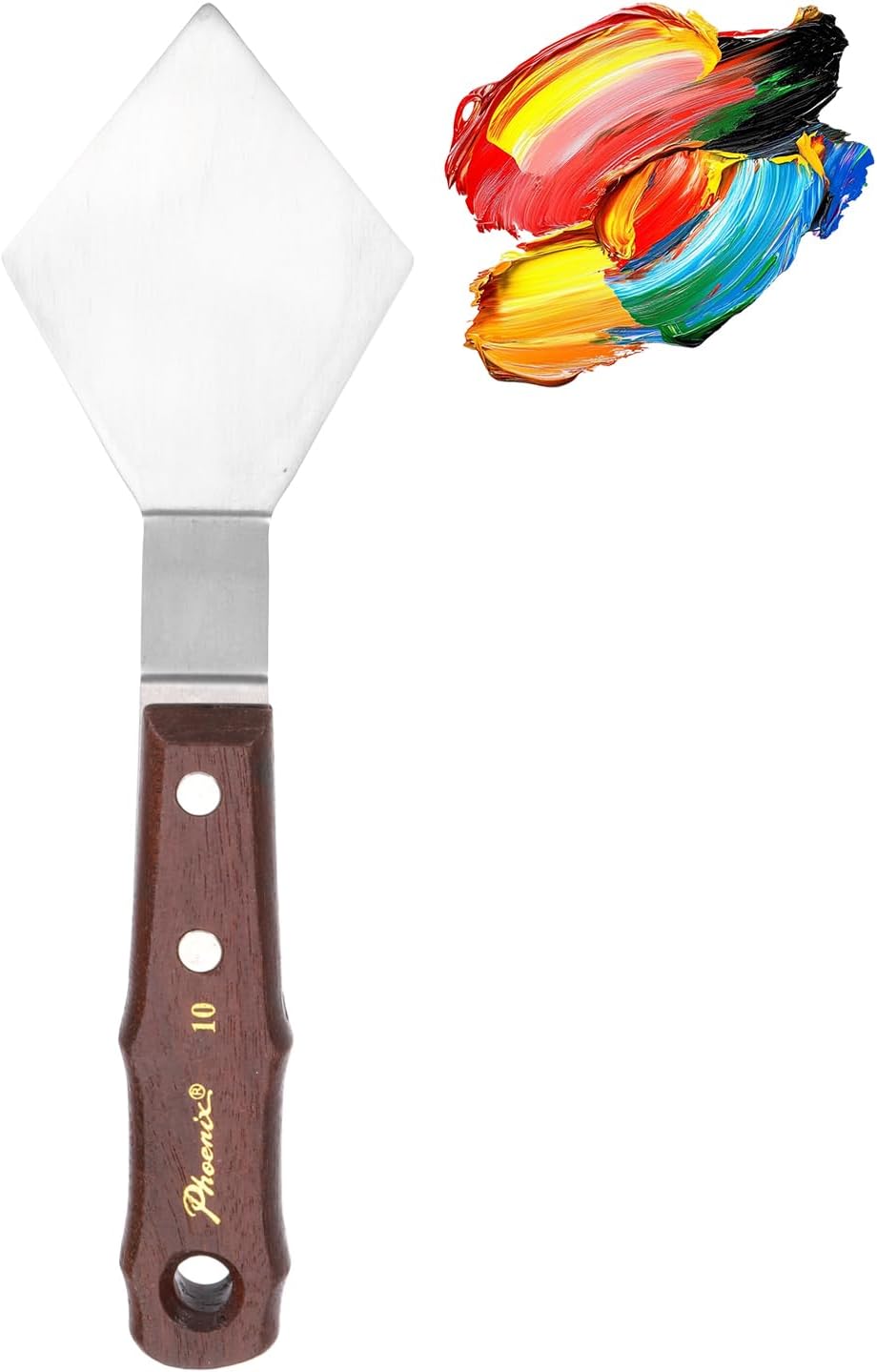 MECCANIXITY Pack of 1 Large Palette Knife No.10, 9.4" Long Palette Knives with Stainless Steel Flexible Spatula Pallet Knife and Wood Handle for Scraping, Mixing, Oil Acrylic Painting Canvas