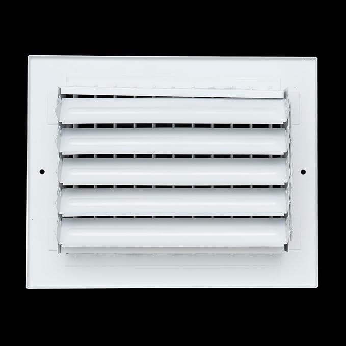 Fits 8x6 Duct Opening Steel Adjustable Air Supply Grille by Handua | Register Vent Cover Grill for Sidewall and Ceiling | White | Outer Dimensions: 9.75" X 7.75"