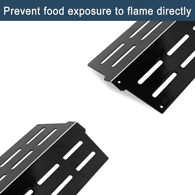 Heat Deflectors for Weber Genesis 300 Series Grills with Front Control Knob, Genesis S310 S320 S330 E310 E320 E330,13.26" Heat Deflectors for Weber 7620 7621 (7622 * 2, Porcelain Steel)