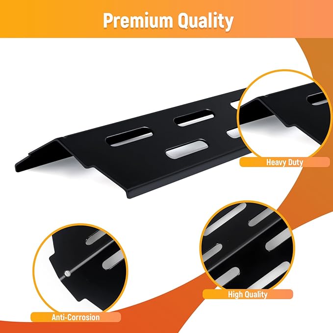 Grill Flavorizer Bars for Weber Genesis II E-410, S-410, LX E-440, S-440, Weber Genesis 2 66041, 66033, 66796, Heat Deflectors BBQ Grill Heat Plate, 17" Porcelain Steel Grill Flavor Bars