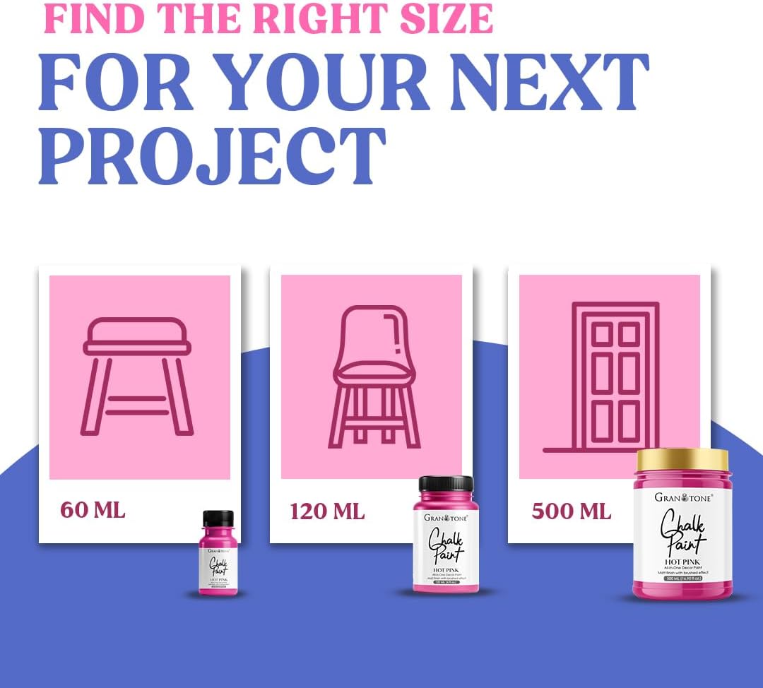 GRANOTONE Chalk Paint for Furniture | Matt-Finish Water-Based Acrylic Paint for Wood, Walls, Metal, Glass, Paper, Fabric Canvas | Maximum Coverage Chalk Paint for Kids & Adults, 250 Ml (DRIFT STONE)
