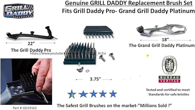 Grill Daddy Brush GD19162S Grill Daddy PRO Replacement Brush