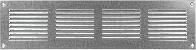 Repa Market Air Vent Cover 16x4 Inch (Outer Dimensions) Galvanized Steel Louvered Grill Cover with Mesh Screen/Wall or Ceiling Vent/HVAC Register for Indoor and Outdoor Ventilation