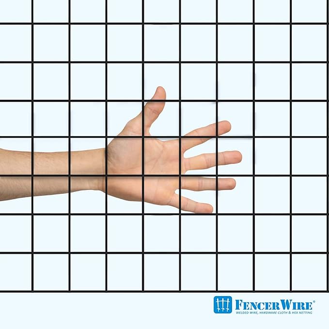 Fencer Wire 16 Gauge Hardware Cloth, Black Vinyl Coated Welded Wire Mesh, Chicken Coop Wire Fence, 1.5 inch x 1.5 inch Grid (2 ft. x 100 ft.)