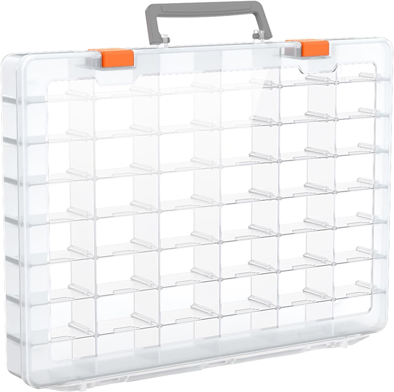 Bluedale 48 Grids Large Plastic Organizer Box with Adjustable Dividers, Beads Storage Containers Compartment Tackle Box Case for Crafts Hobby Small Parts Fishing Seeds Jewelry (Transparent)