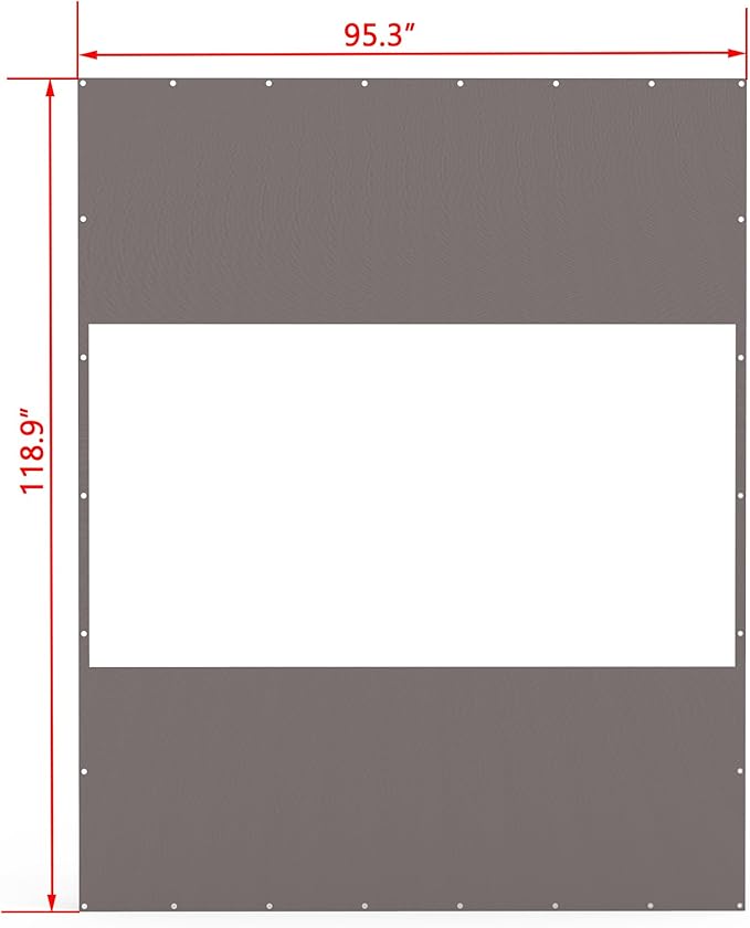 Domi Heavy Duty Outdoor Clear Panel Curtain, 18 oz Waterproof PVC Polyester Curtain, Weather Resistant & Tearproof for Patios, Gazebos, Pergolas, Privacy Screen (10'H x 8'W, Gray)