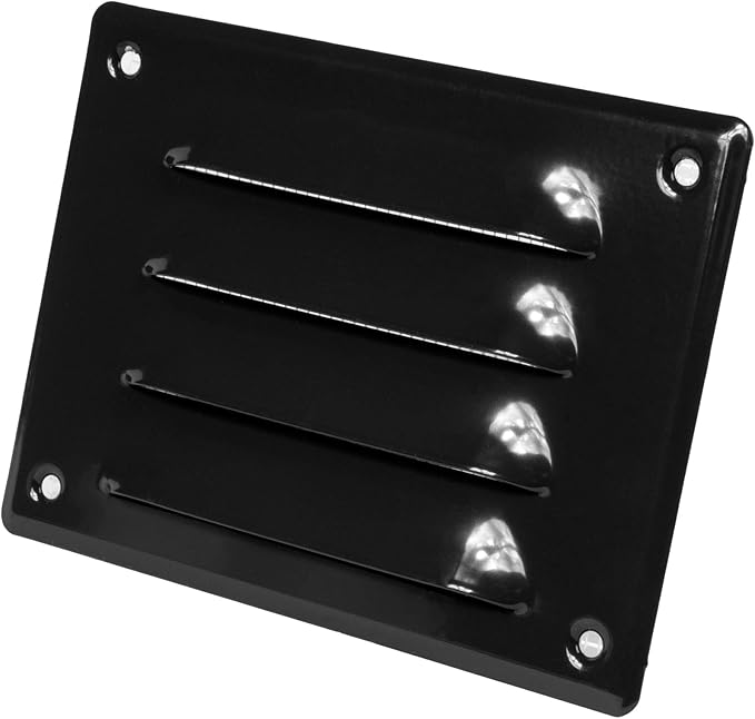 Repa Market 5.5" x 4" Inch (Outer Dimensions) Black Air Vent Cover - Steel Steel Return Air Grilles - for Ceiling and Sidewall - HVAC - with Protection Screen (5.51'' x 4.13'' Inch)