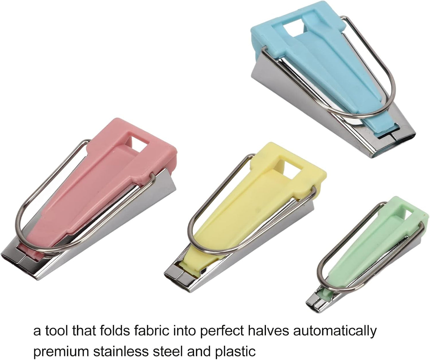 Bias Tape Makers Kit 4 Size costura, 1/4inch 1/2inch 3/4inch 1inch DIY Quilting Tools Kit for Hem Sewing and Quilting