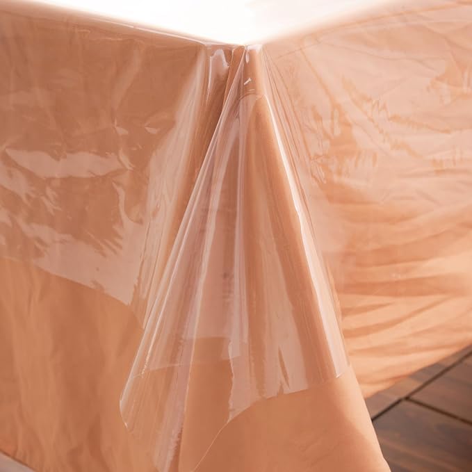 Clear Plastic Tablecloth Protector Rectangle 70x90 inch Waterproof Oilproof Stain Resistant Wipeable Table Cover for Dining Tables