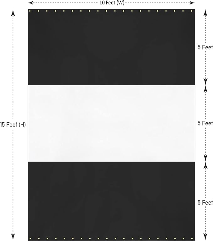 Covers & all Outdoor Clear Panel Curtain, 12 oz Vinyl Outdor Curtains for Patio, Waterproof & Weather Resistant Tarp with Brass Grommets for Pergola, Porch, Gazebos, Balcony (15'H x 10'W feet, Black)