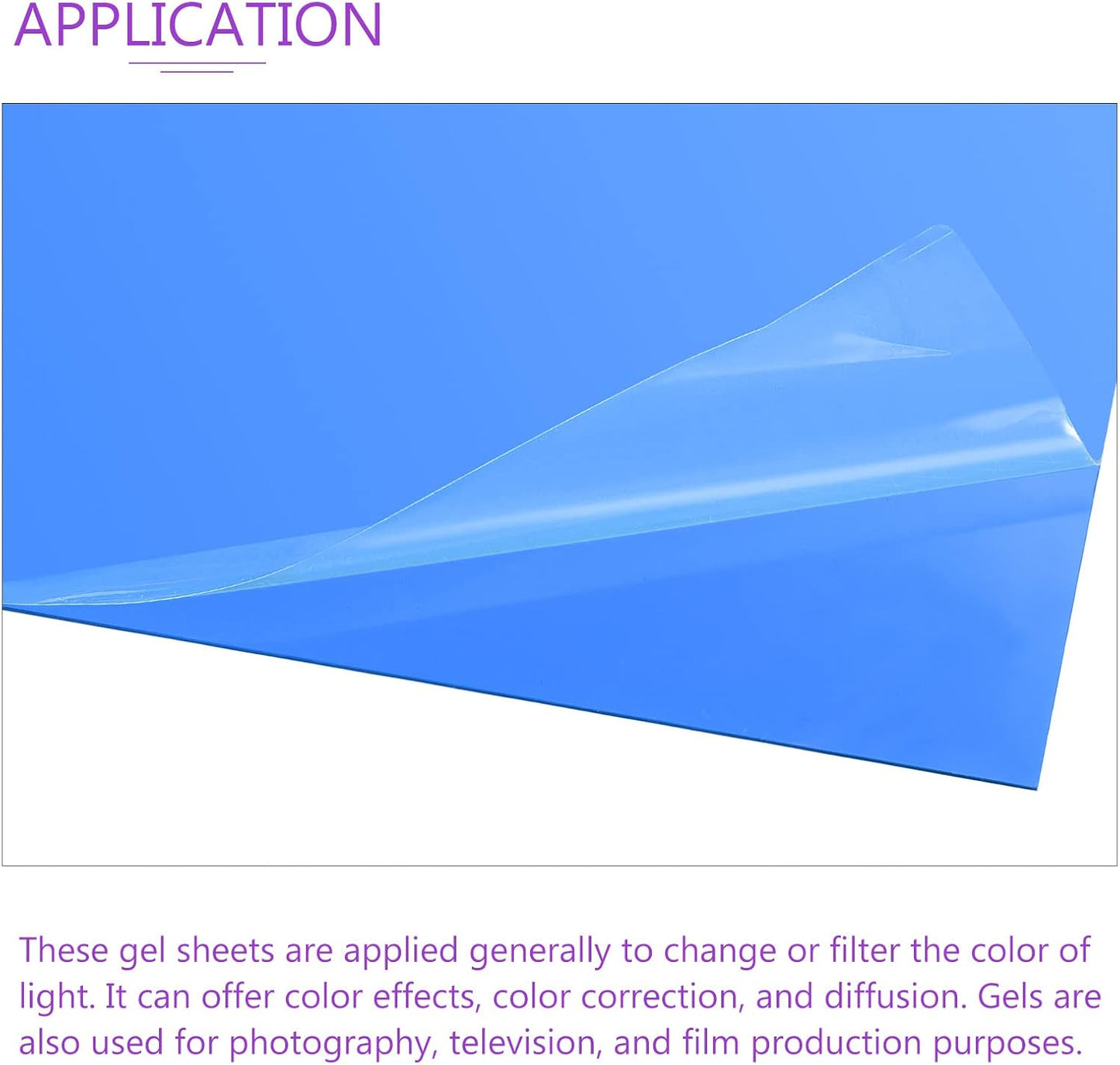 DMiotech 10Pcs Correction Gel Light Filter Overlay Transparent Plastic PVC Sheets Blue for Photo，Film,Video